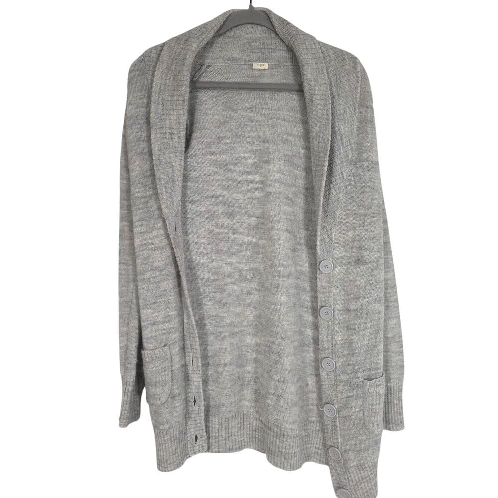 J.Crew Alpaca Wool Blend Cardigan Women's Small Gray Heathered Knit Minimalist